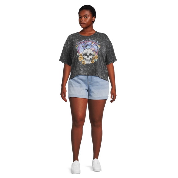 Midrise Double Button Shorts. Color: light enzyme. - Picture 4 of 6